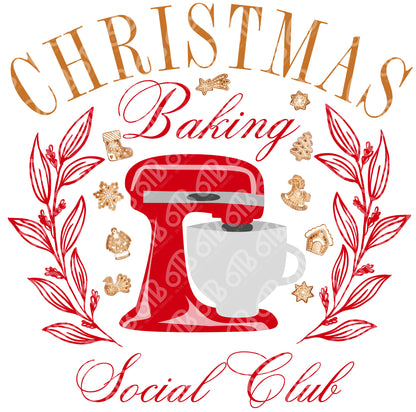 Christmas Baking Social Club DTF Transfer , DTF Print. full image