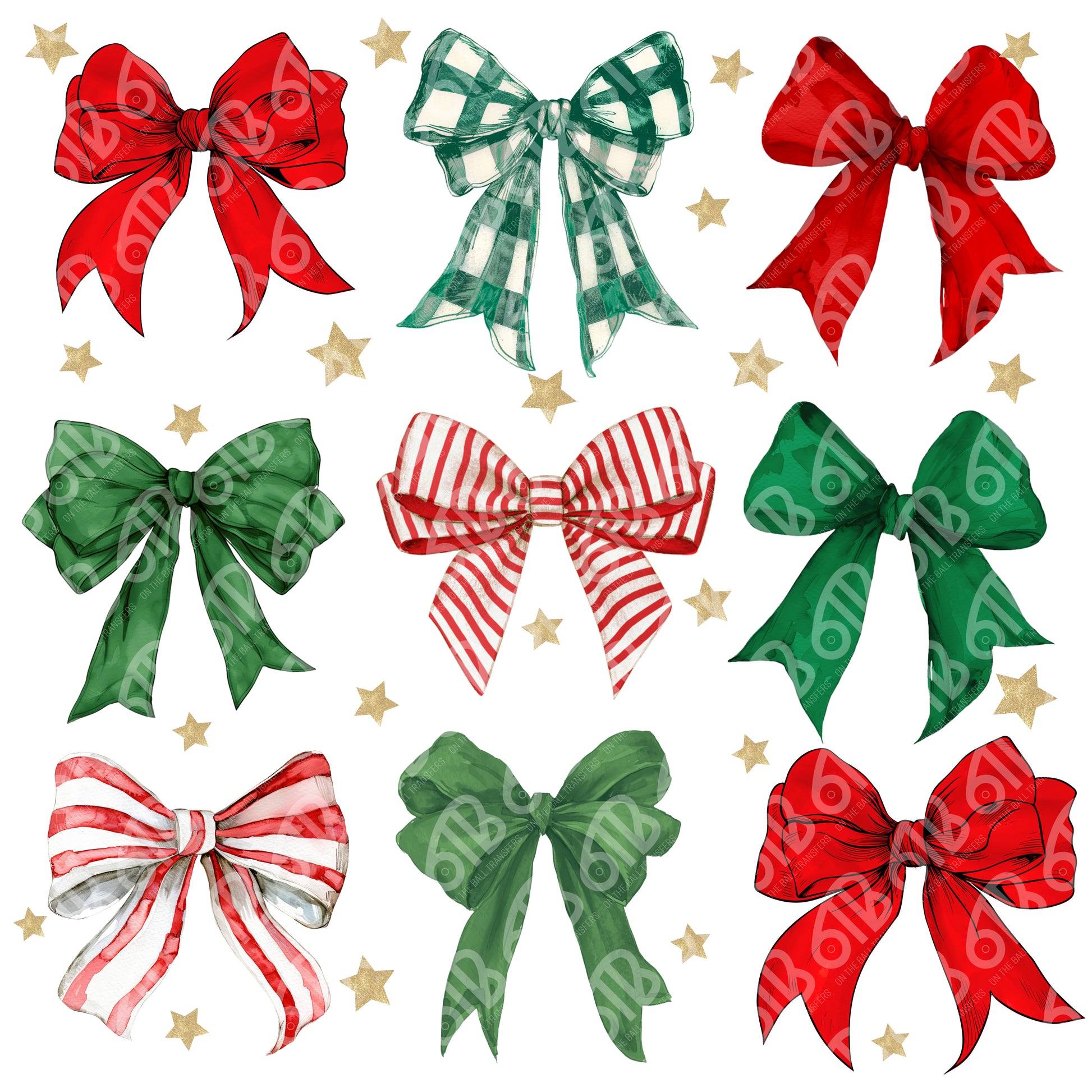 Christmas Coquette DTF Transfer, DTF Print , full image