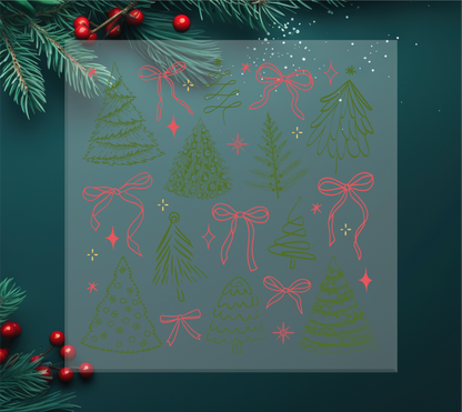 Christmas Coquette Outlines DTF Transfer