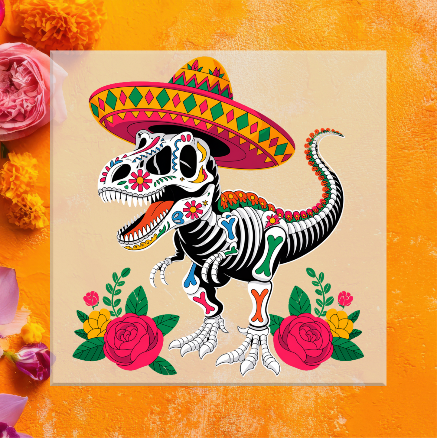 Skeleton T rex DTF Transfer