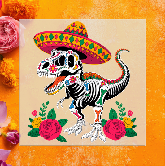 Skeleton T rex DTF Transfer