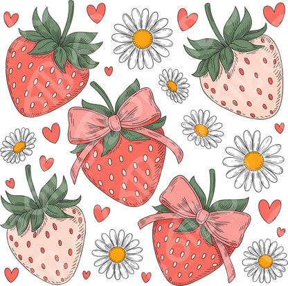 Coquette Valentine's Strawberries DTF Transfer