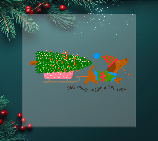 Dachshund Through The Snow DTF Transfer