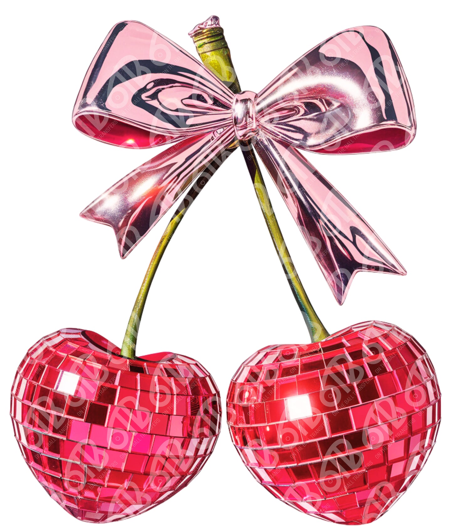 Disco Heart Cherries Sublimation Transfers