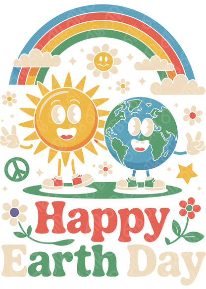 Happy Earth Day DTF Transfer