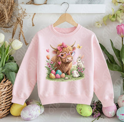 Easter Highland Cow DTF Transfer