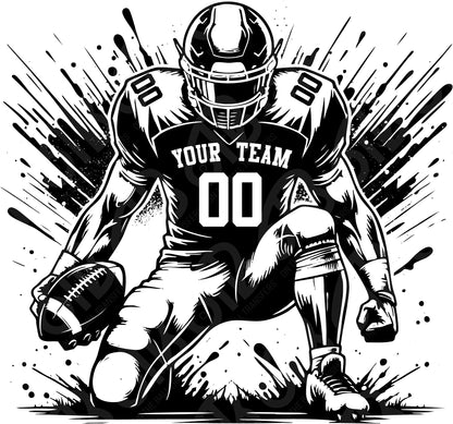 Football Player Custom Team and Number DTF Transfer