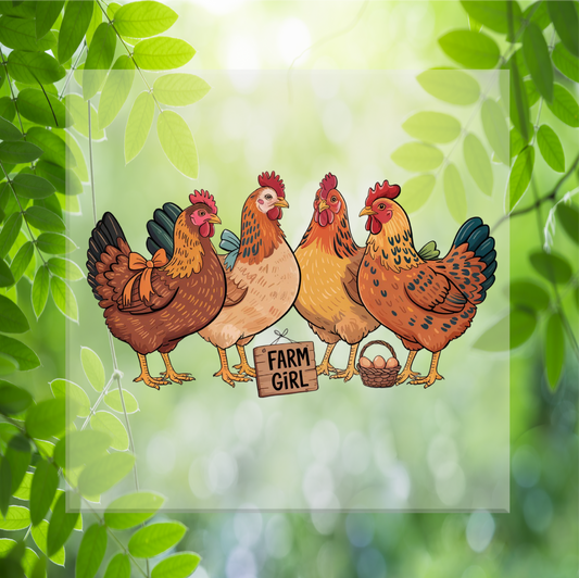 Farm Girl Chickens Transfer