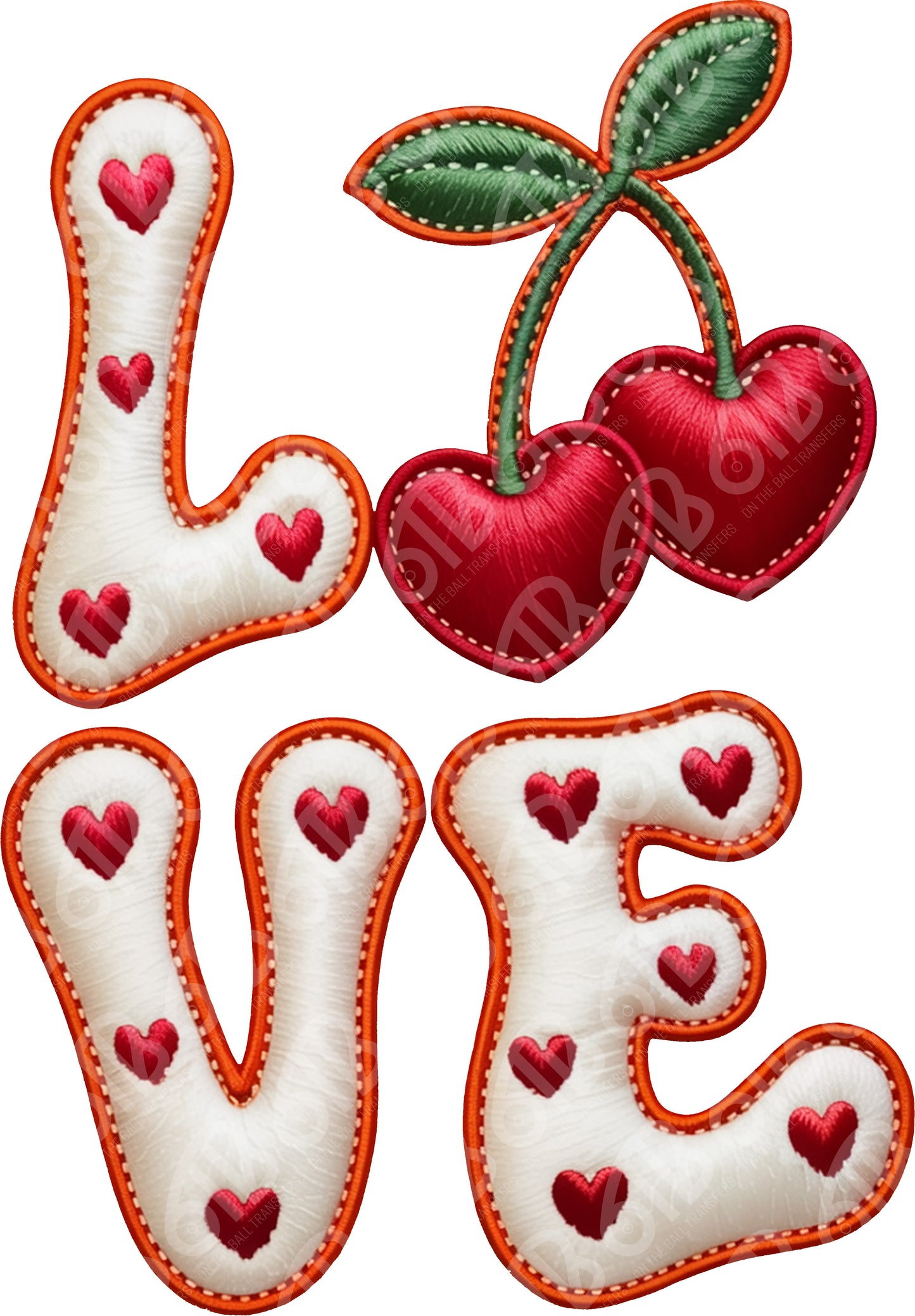 Love Faux Embroidery DTF Transfer