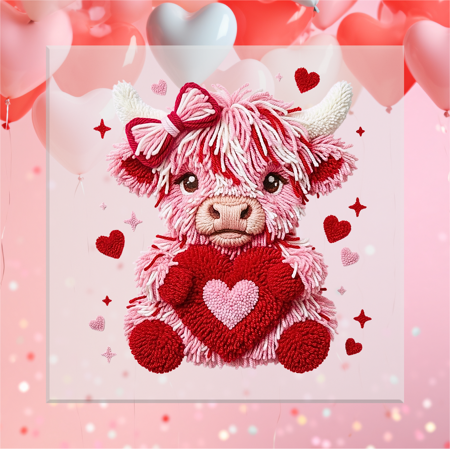 Faux Yarn Cow DTF Transfer