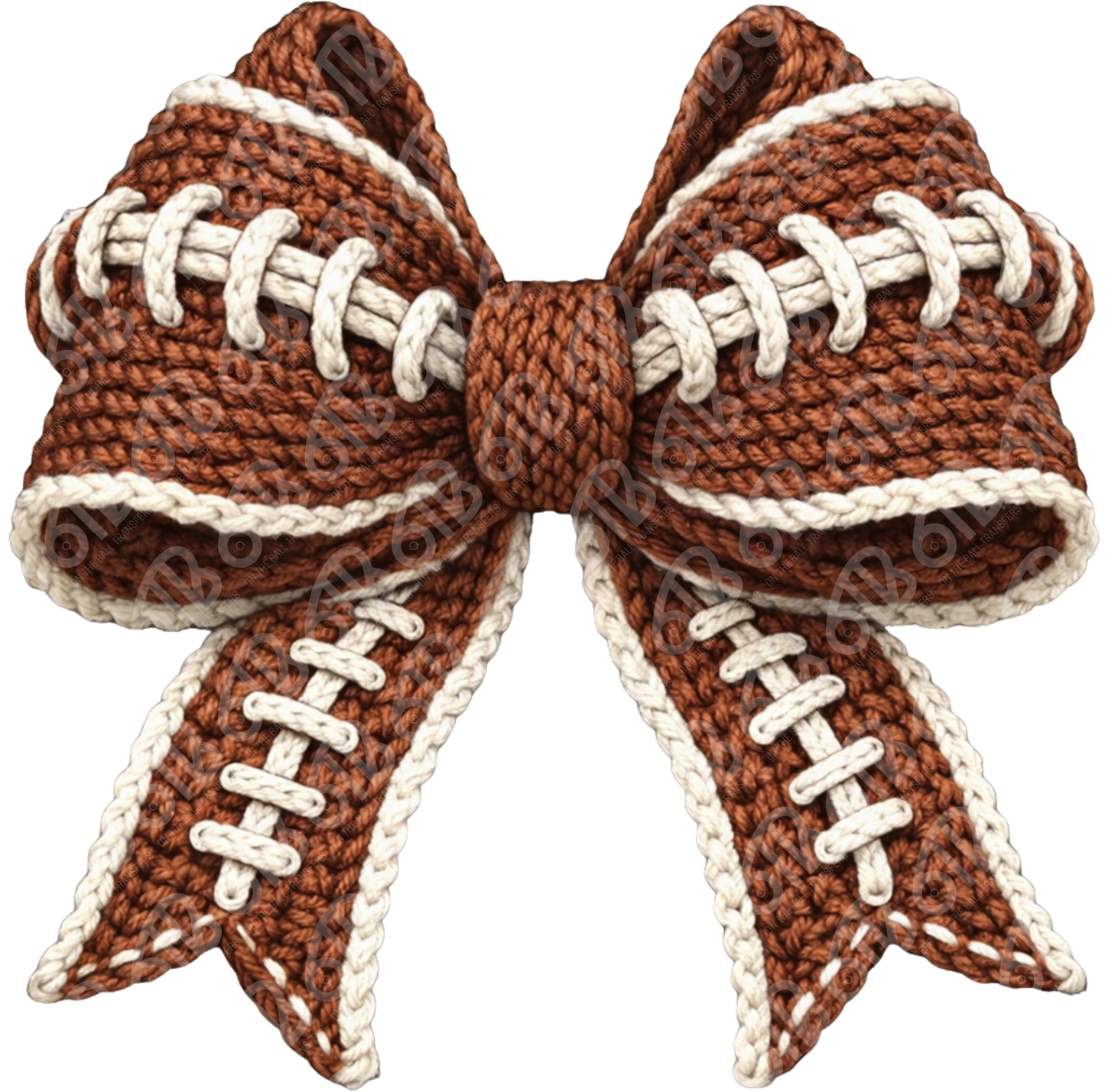 Faux Yarn Football Bow DTF Transfer