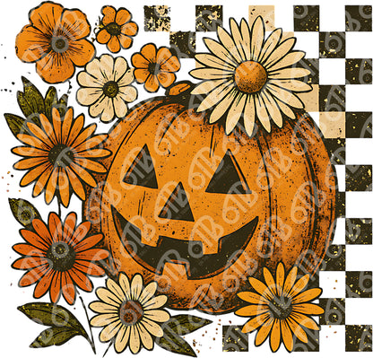 Fall Floral Pumpkin DTF Transfer