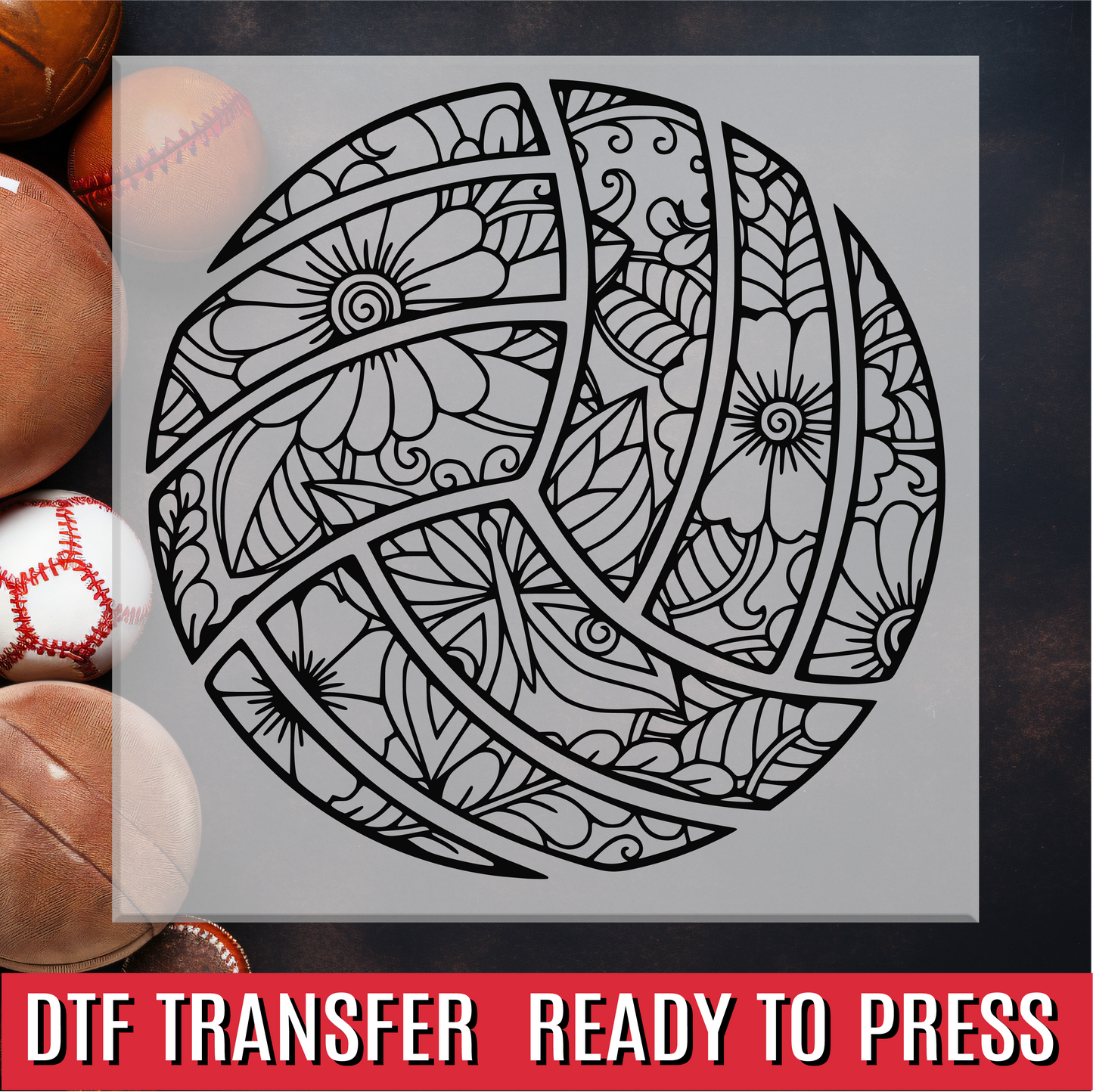 Floral Volleyball DTF Transfer