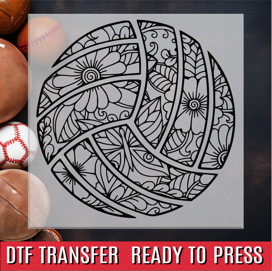 Floral Volleyball DTF Transfer