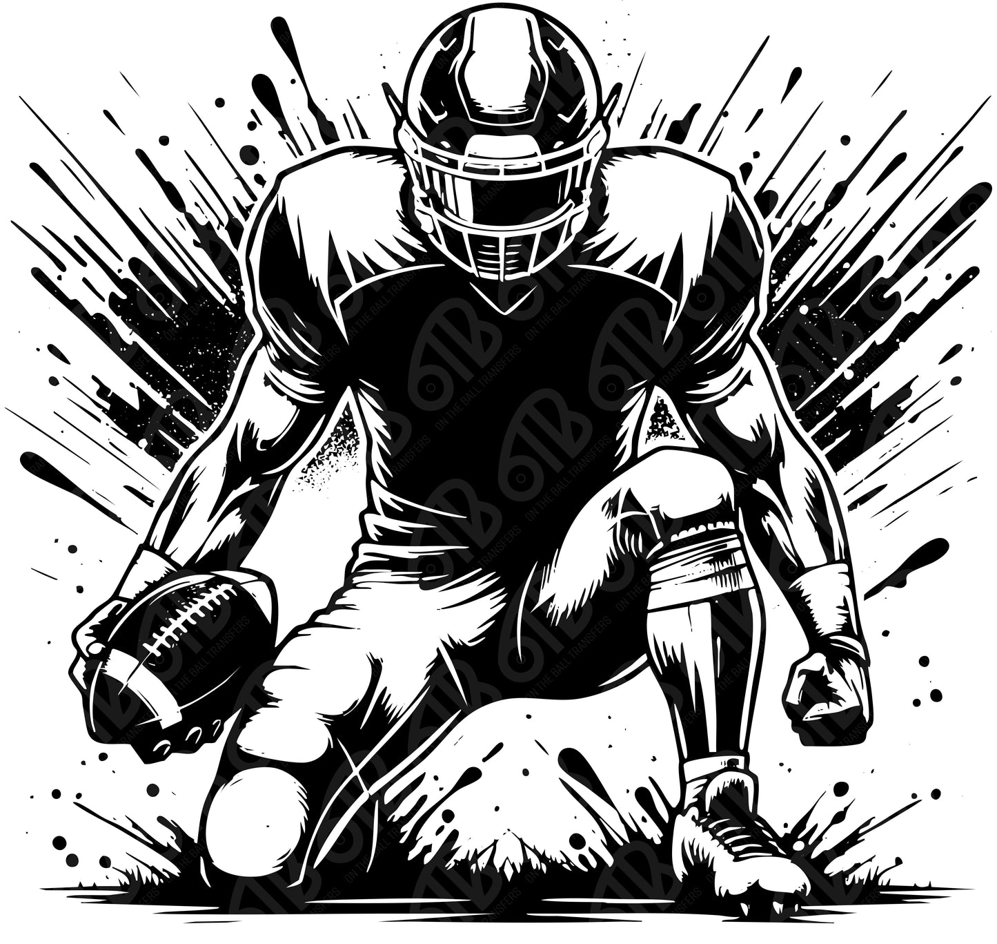 Football Player Custom Team and Number DTF Transfer