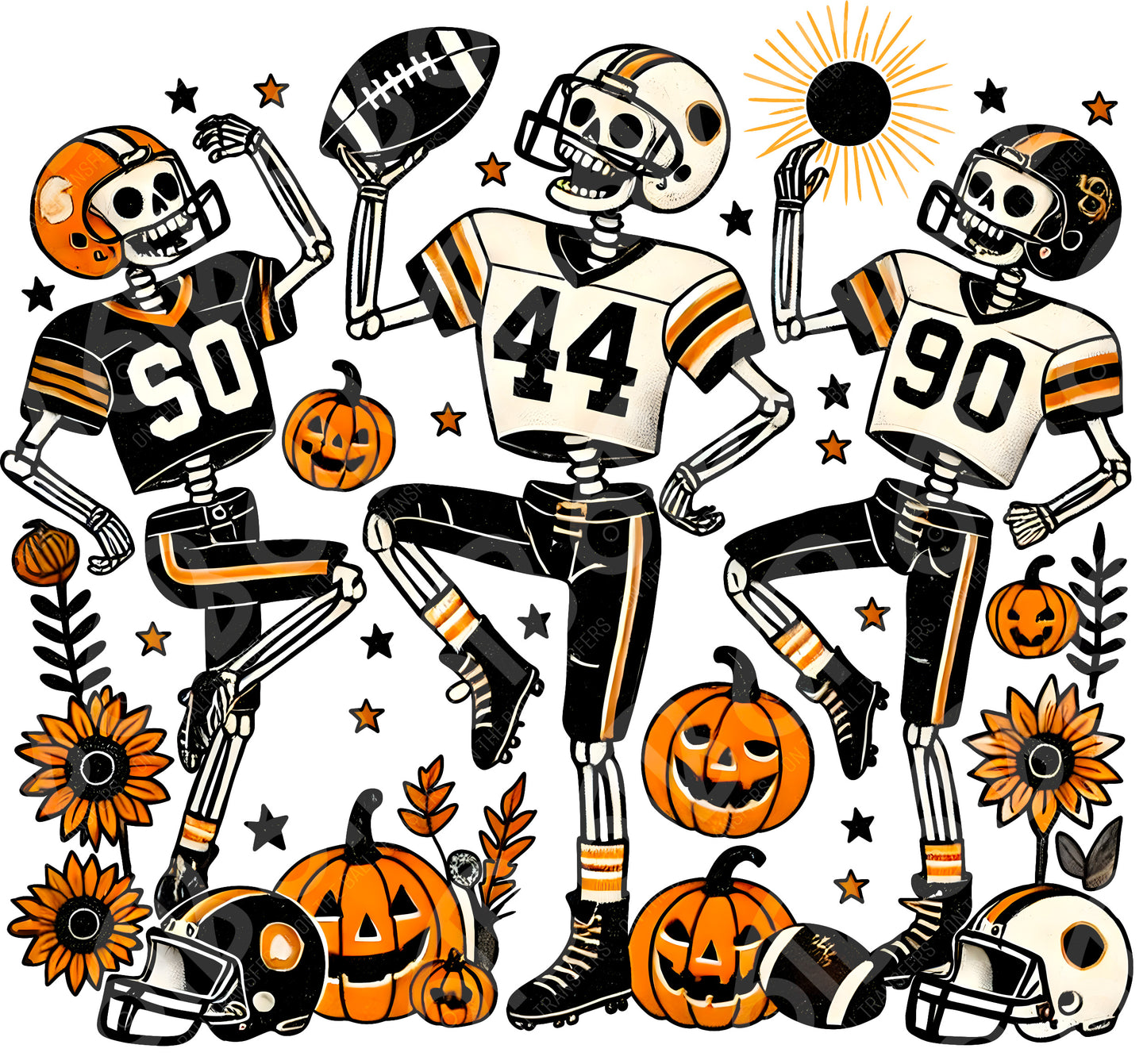 Fall Football Skeleton Players DTF Transfer