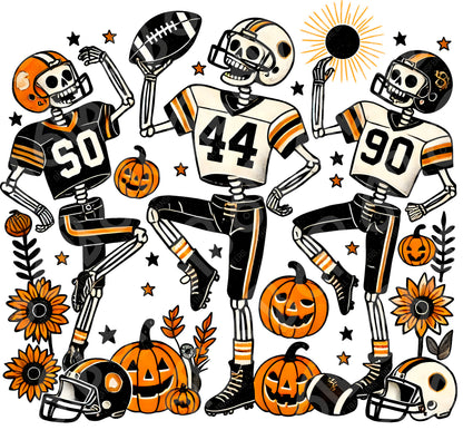 Fall Football Skeleton Players DTF Transfer