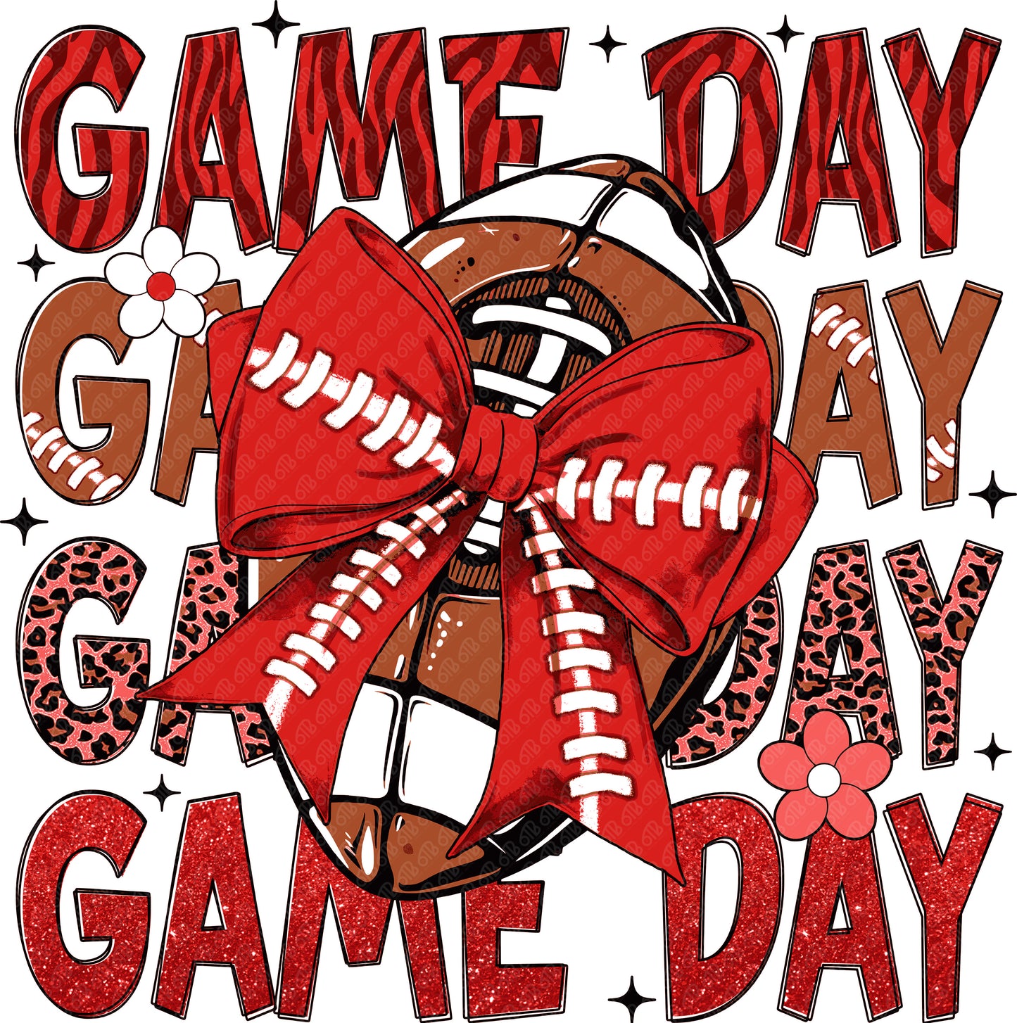Game Day Football Red DTF Transfer
