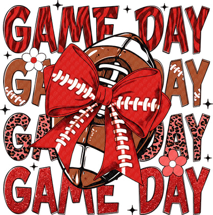 Game Day Football Red DTF Transfer