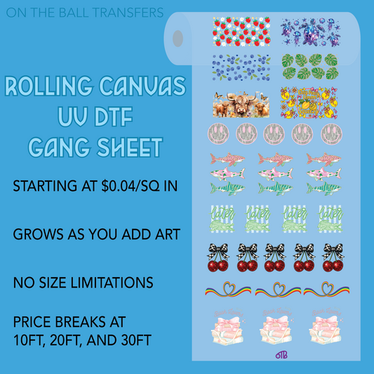 Rolling Canvas UV DTF Gang Sheet