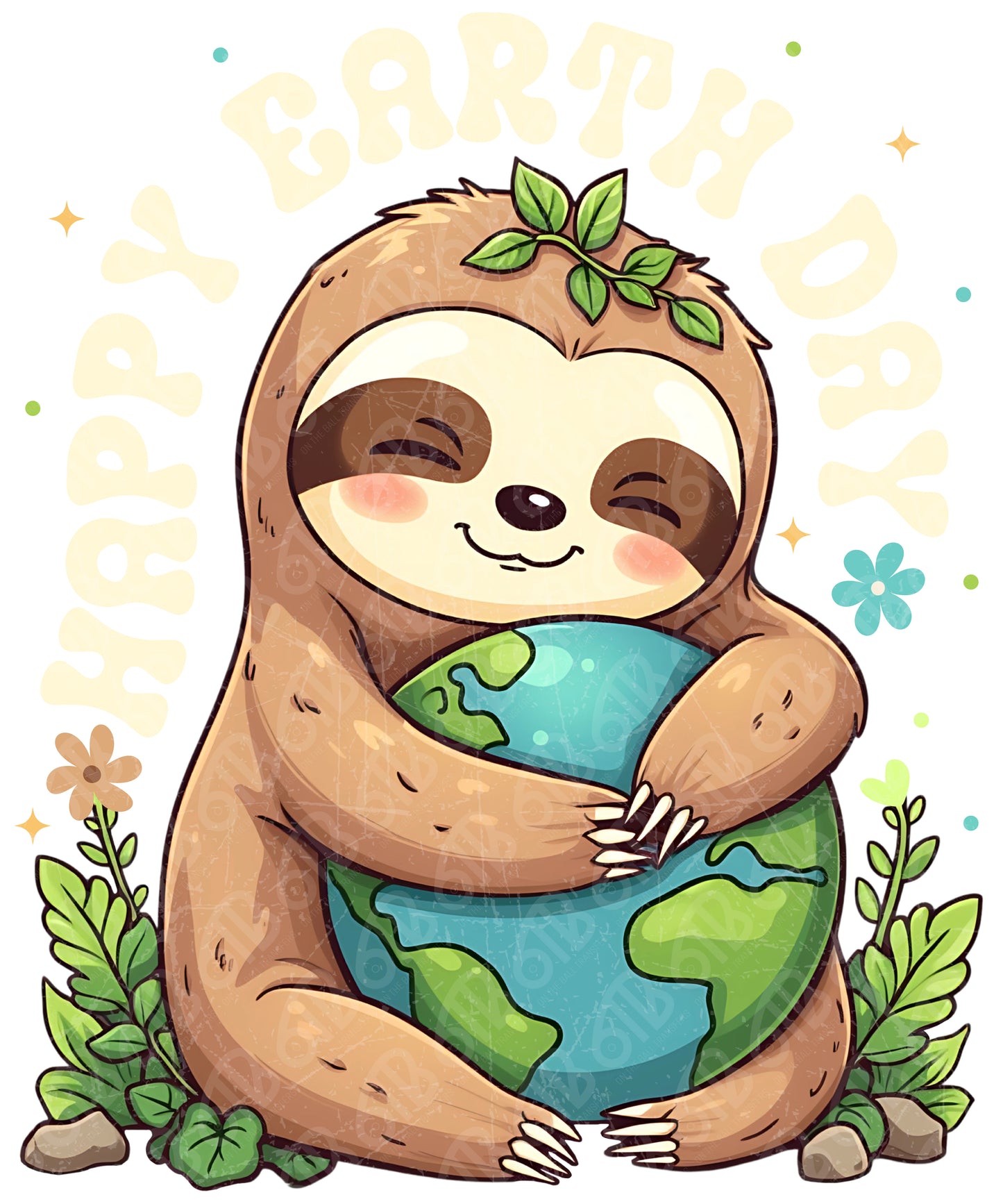 Happy Earth Day Sloth DTF Transfer