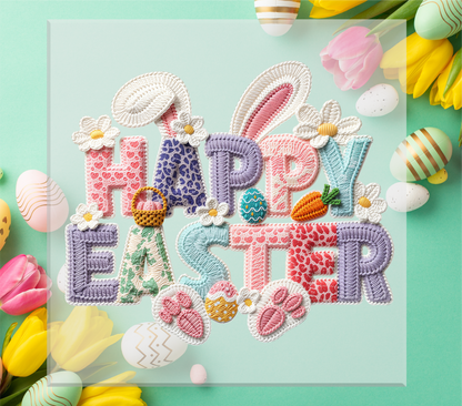 Happy Easter Faux Yarn DTF Transfer