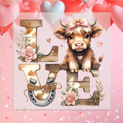 Highland Cow Love DTF Transfer