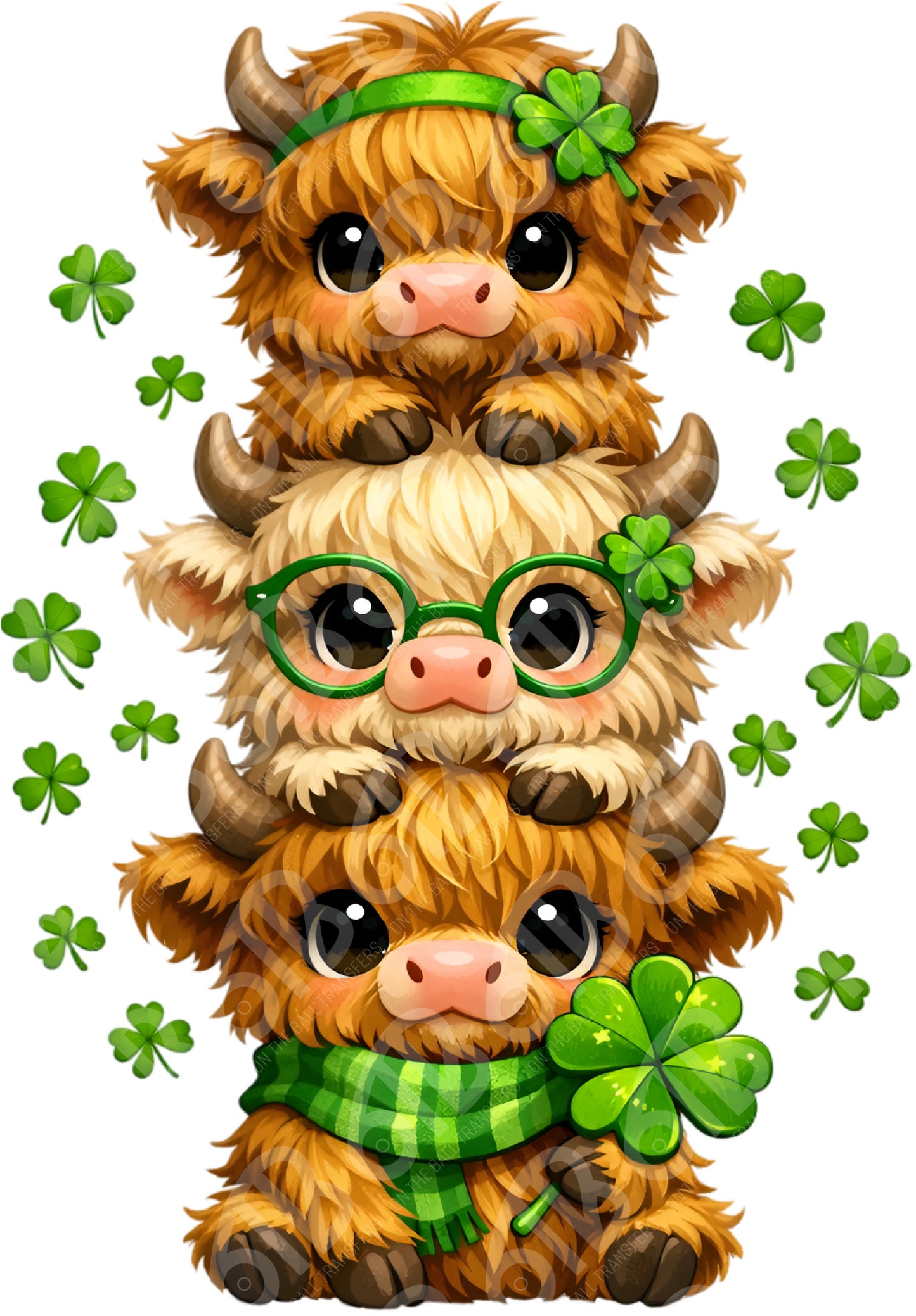 St. Patrick's Highland Cow DTF Transfer