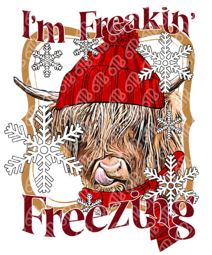 Highland Cow Winter Sublimation Transfers