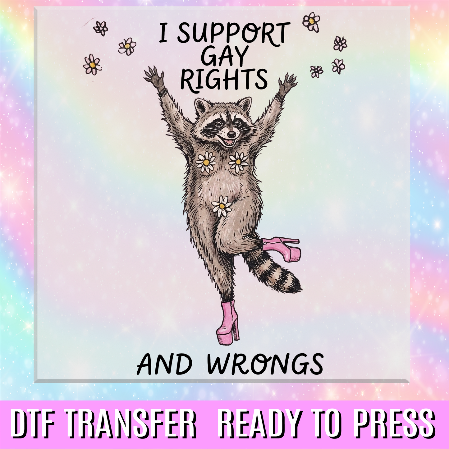 I support Gay Rights and Wrongs DTF Transfer