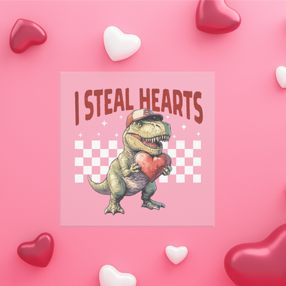 I Steal Hearts Dino Sublimation Transfers
