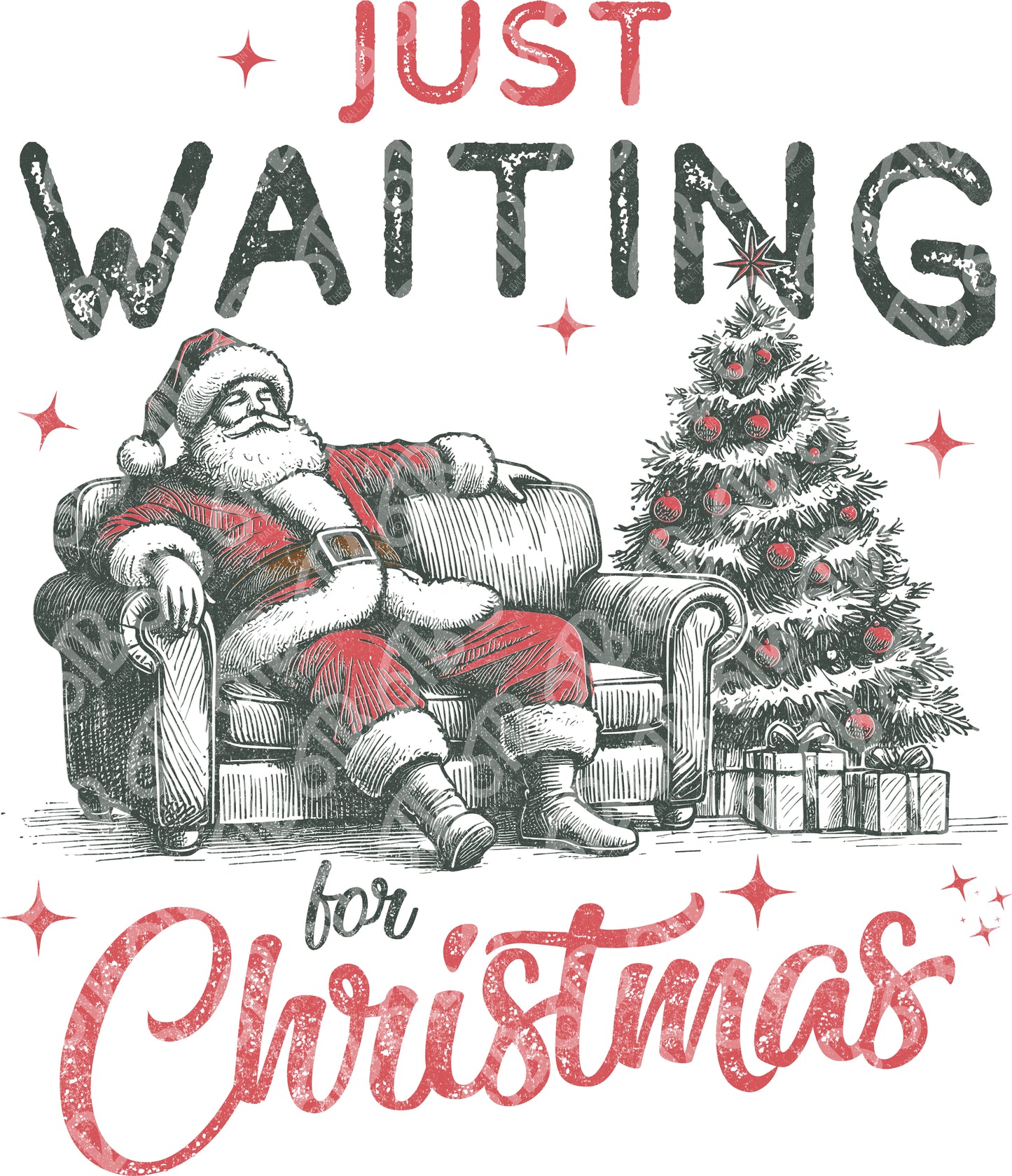 Just Waiting for Christmas DTF Transfer