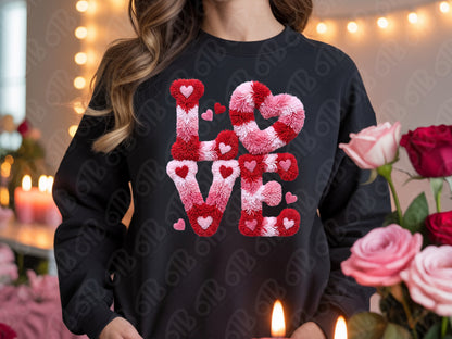 Love Faux Yarn DTF Transfer