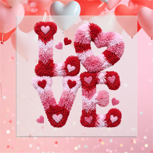 Love Faux Yarn DTF Transfer