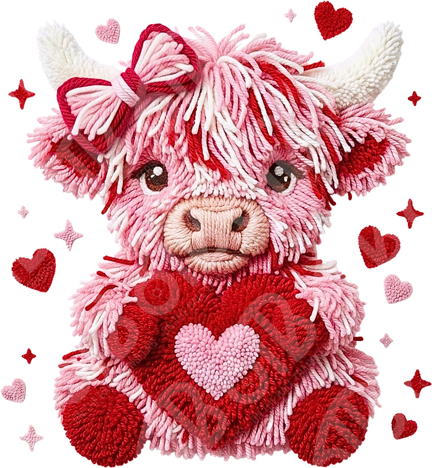 Faux Yarn Cow DTF Transfer