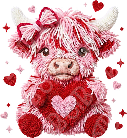 Faux Yarn Cow DTF Transfer