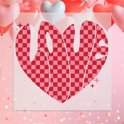 Groovy Checkered Love DTF Transfer
