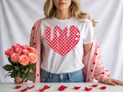 Groovy Checkered Love DTF Transfer