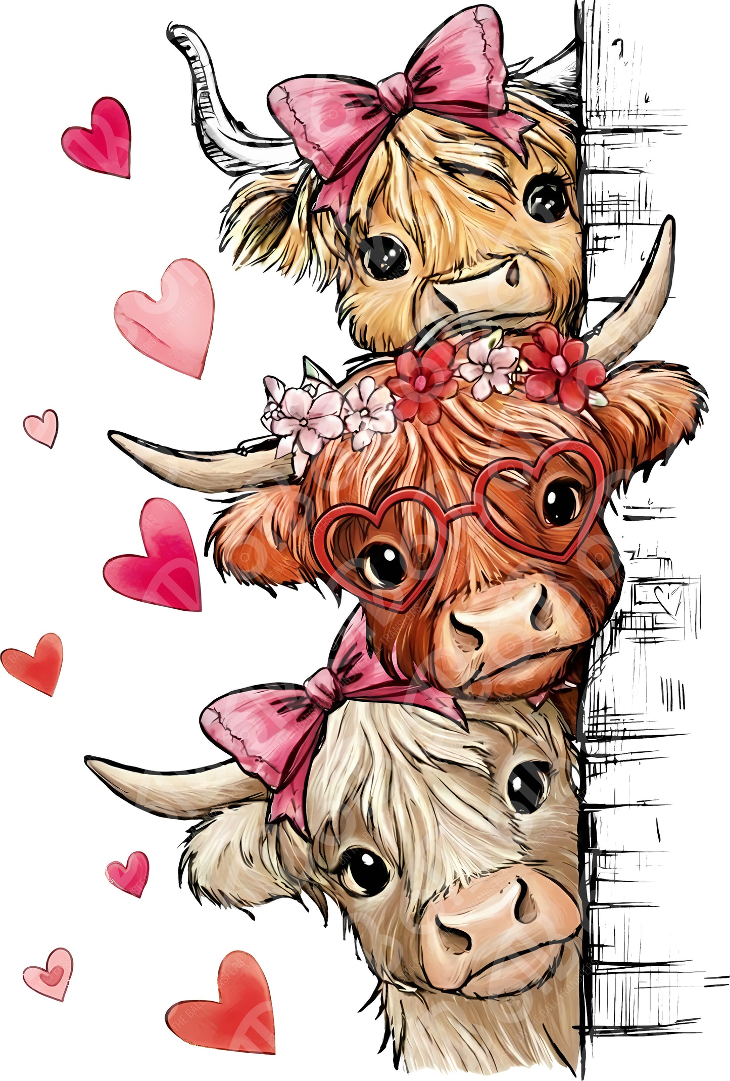 Valentine's Day Cows DTF Transfer