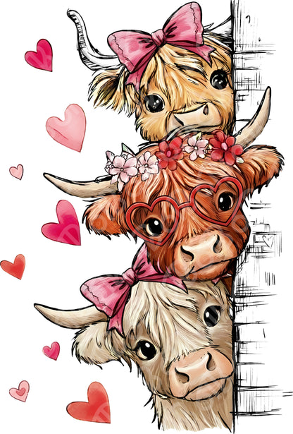 Valentine's Day Cows DTF Transfer