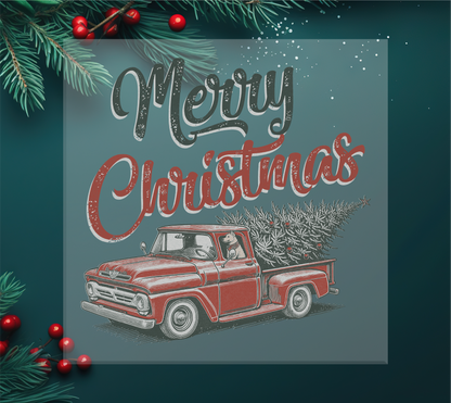 Merry Christmas Truck DTF Transfer