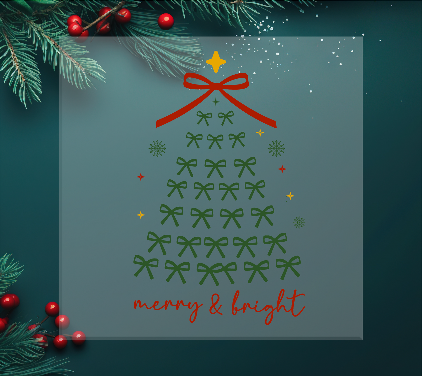 Coquette Bow Christmas Tree DTF Transfer