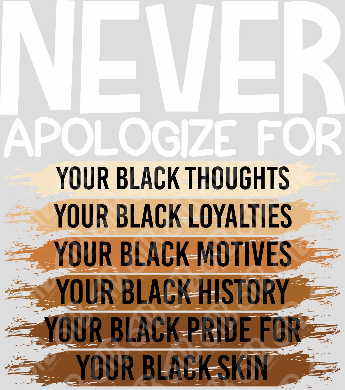Motivational quote about black pride and history on a gray background