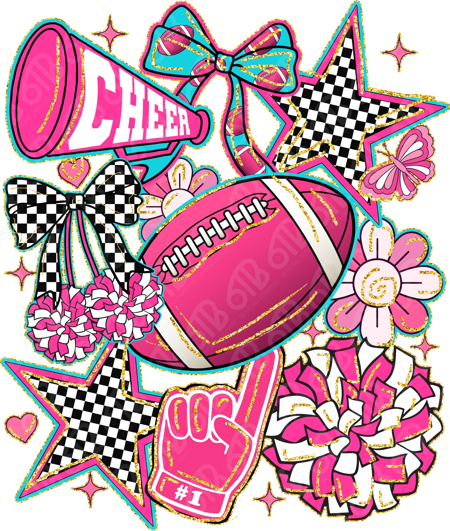 Cheer Coquette Retro Collage DTF Transfer