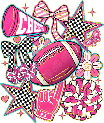 Cheer Coquette Retro Collage DTF Transfer