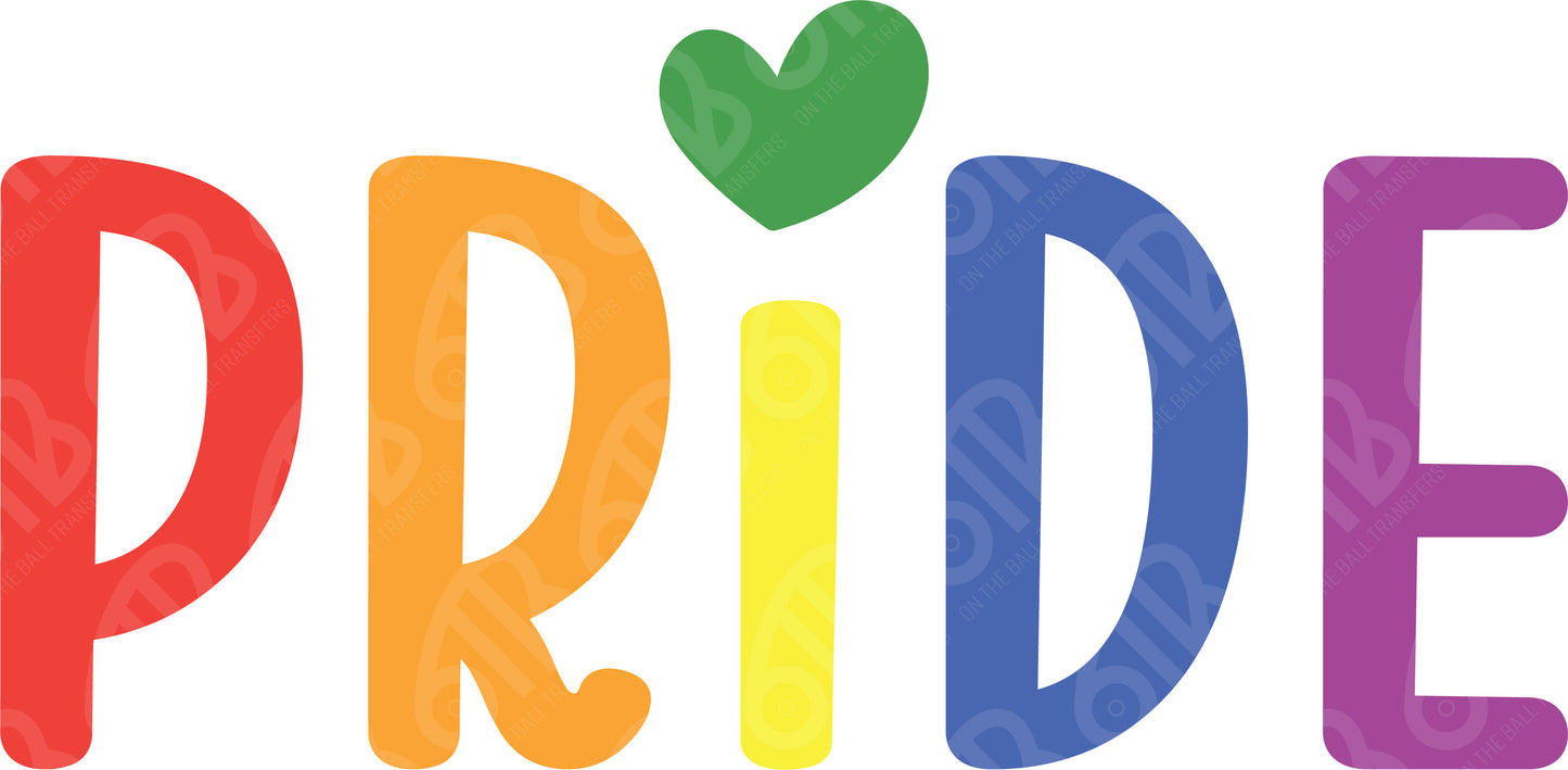 Pride Rainbow Text DTF Transfer