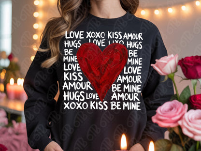 Painted Hearts DTF Transfer