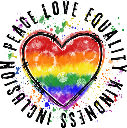 Peace Love Equality DTF Transfer