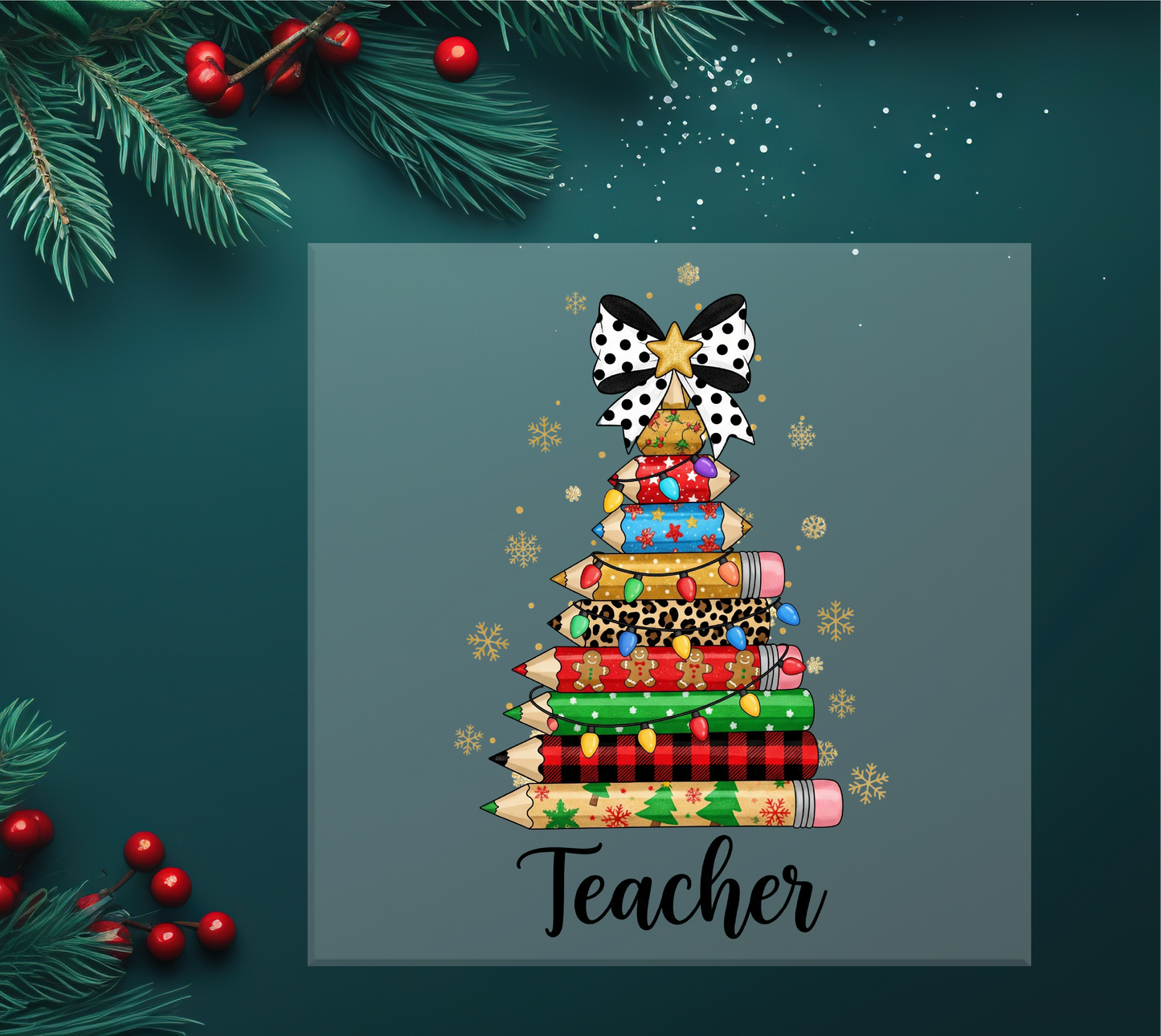 Teacher Pencil Tree DTF Transfer