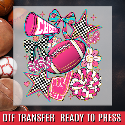 Cheer Coquette Retro Collage DTF Transfer